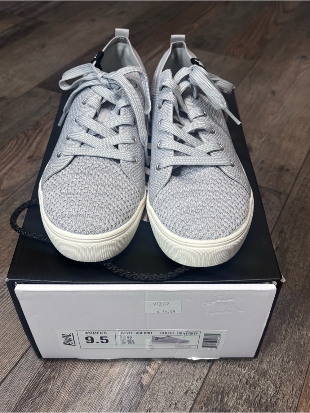 Light Grey Knit Women's Athletic Sneakers